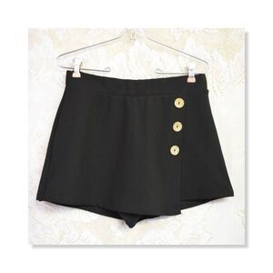 Haute Monde Womens Sz Medium Skort Mini Skirt Waitress Summer Black Whimsygoth